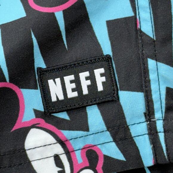 Disney‎ Neff Mens M Mickey Mouse Swim Trunks Shorts Black Blue Pink Graphic NWT - Picture 5 of 11